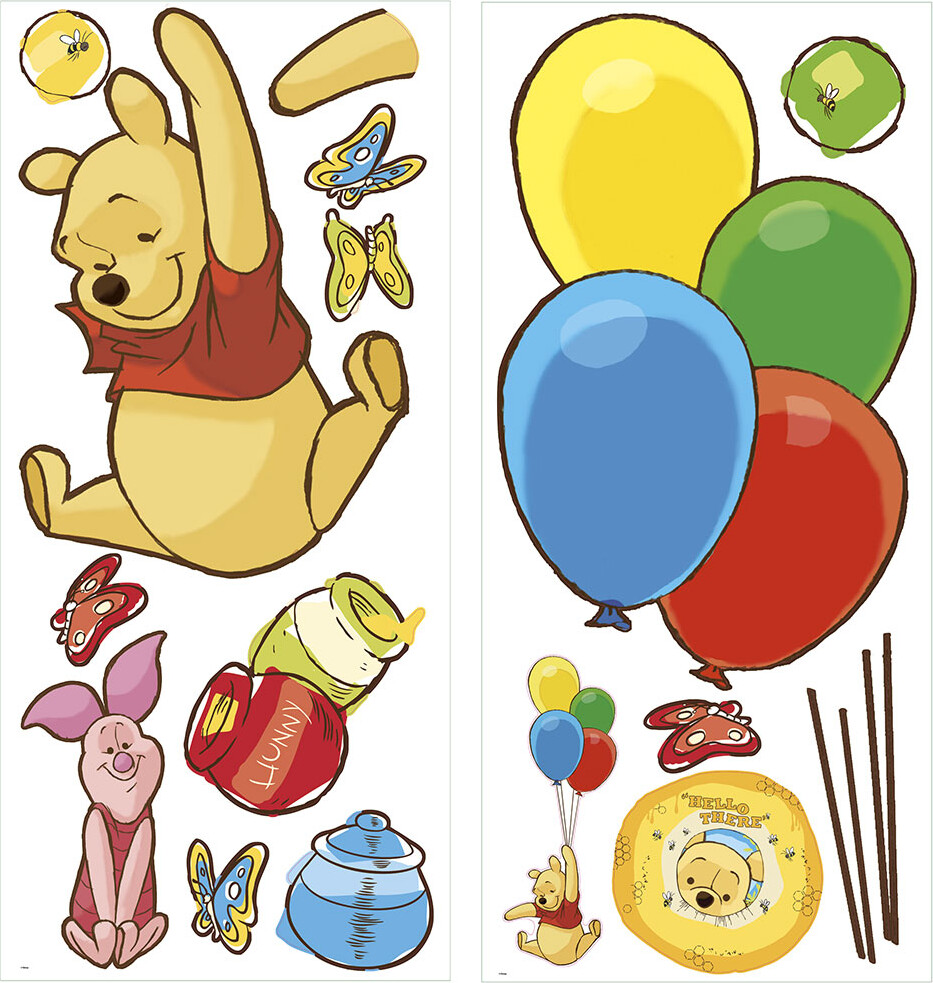 Roommates Decor - Stor Peter Plys Og Grisling - Wallstickers