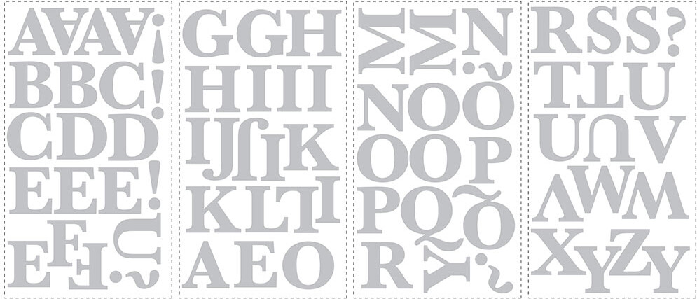 Roommates Decor - Wallstickers - Alfabet - Sølv