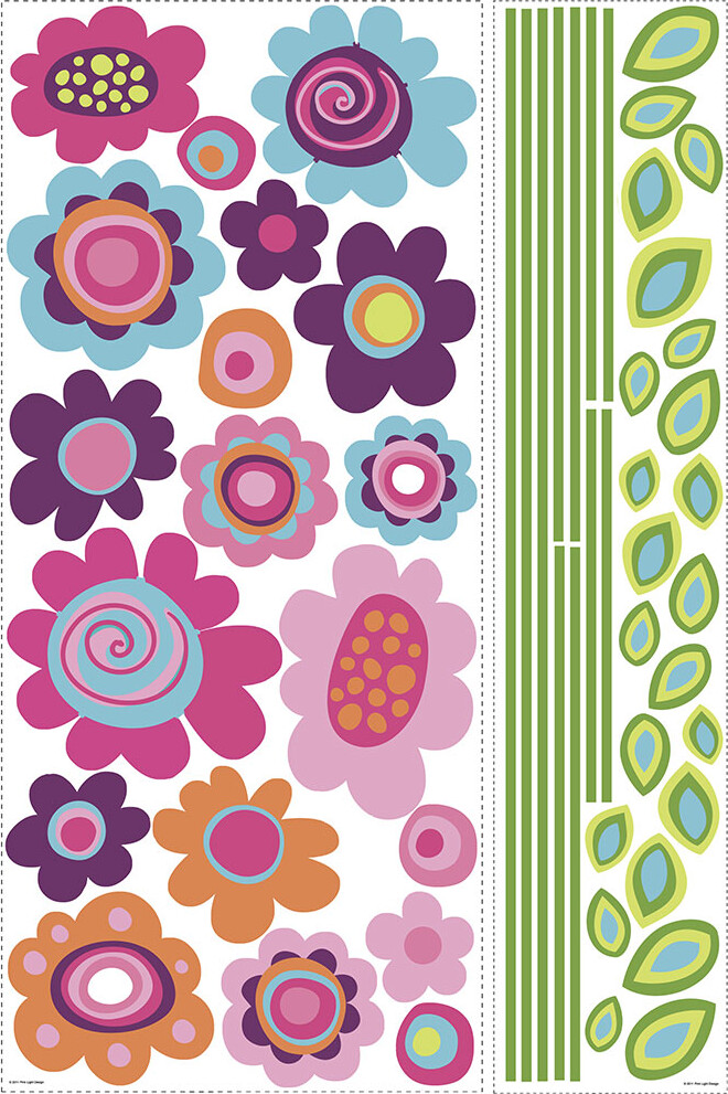 Roommates Decor - Wallstickers - Gigant Blomster Striber