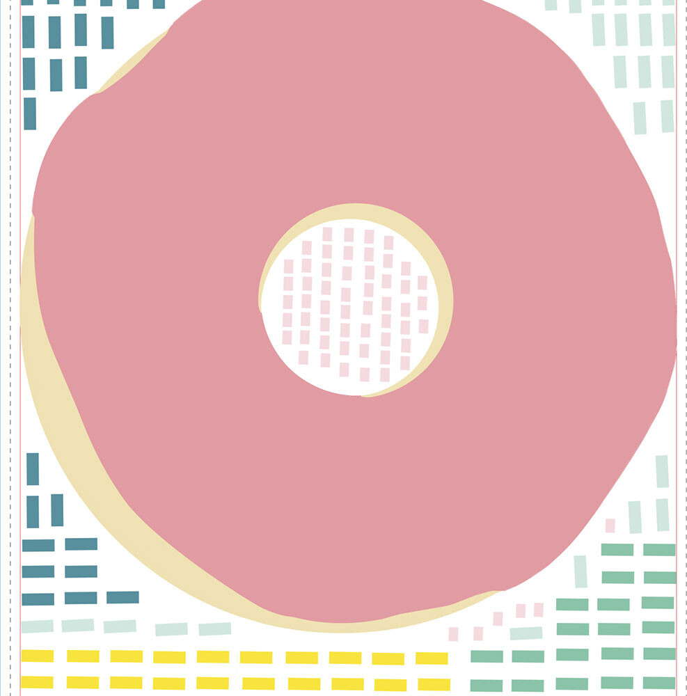 Roommates Decor - Doughnut - Pink - Wallstickers - Stor