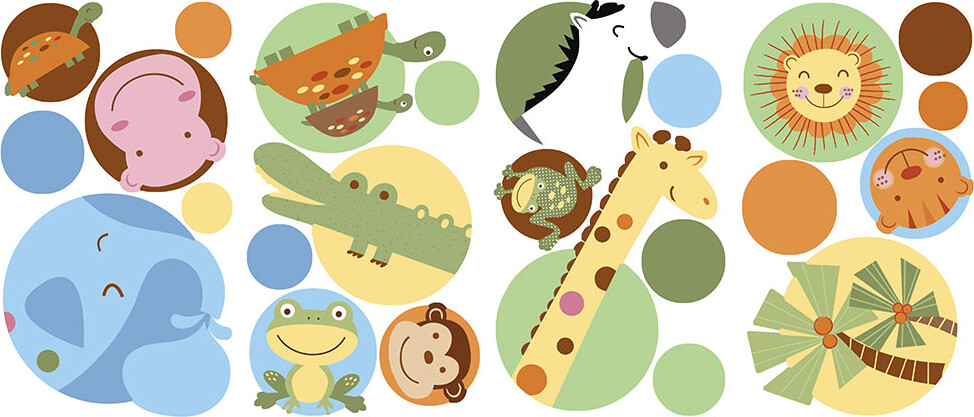 Roommates Decor - Jungle Dyr - Polka Prikket - Wallstickers