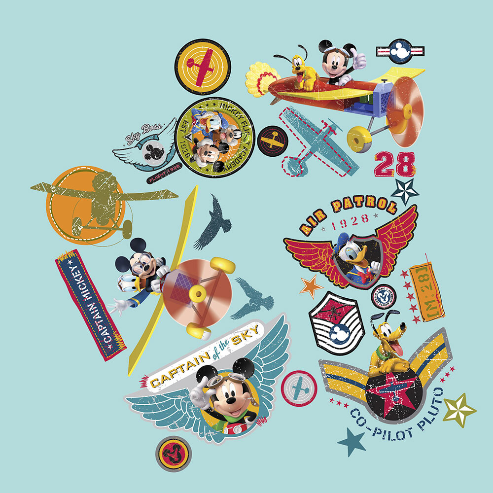 Roommates Decor - Mickey Klubhus For Piloter - Wallstickers