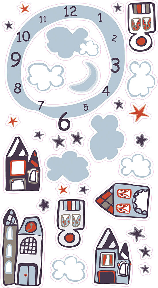 Roommates Decor - Nattens Huse Ur - Wallstickers