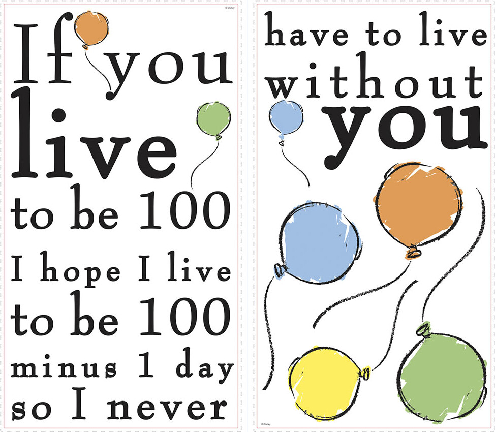 Roommates Decor - Wallstickers - Peter Plys Live To Be 100 Citat