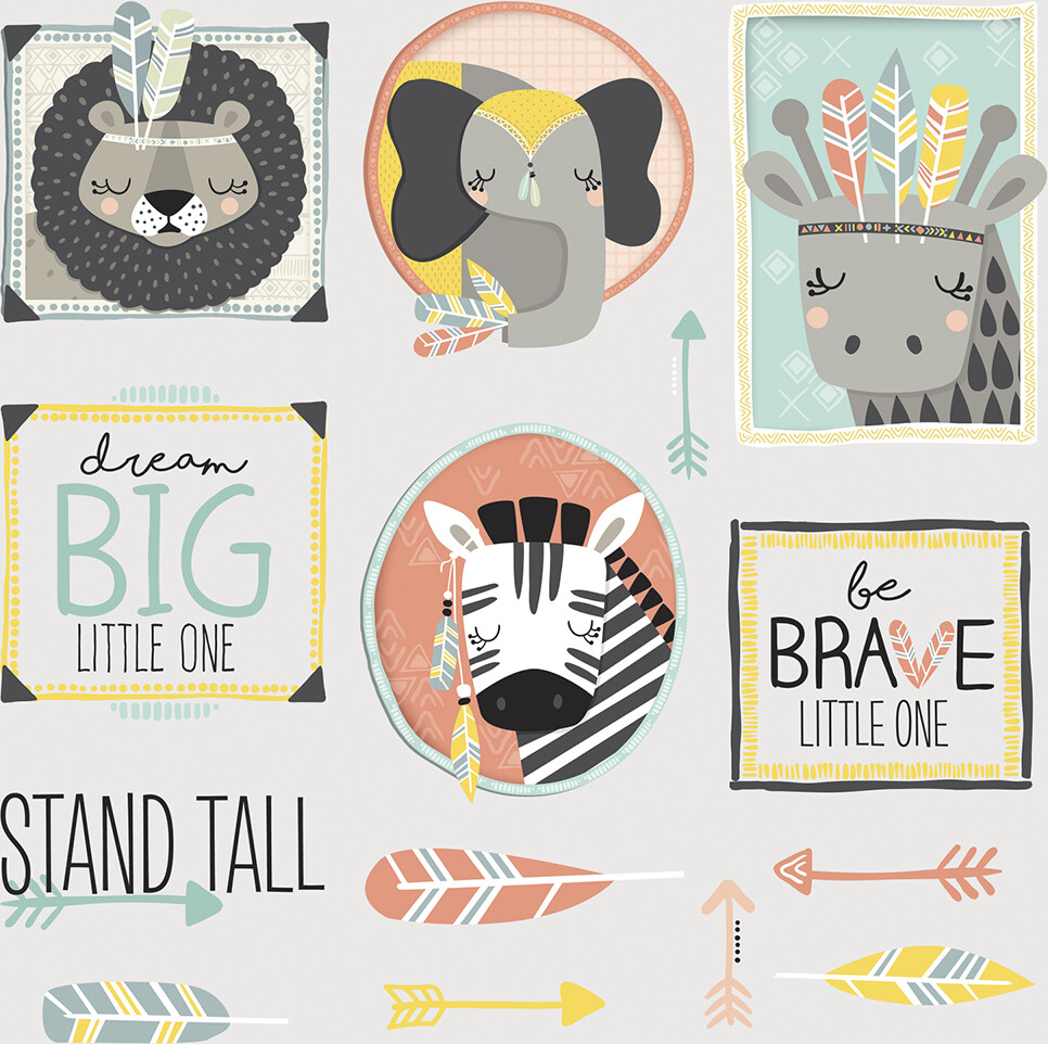 Roommates Decor - Wallstickers - Vilde Dyr I Ramme