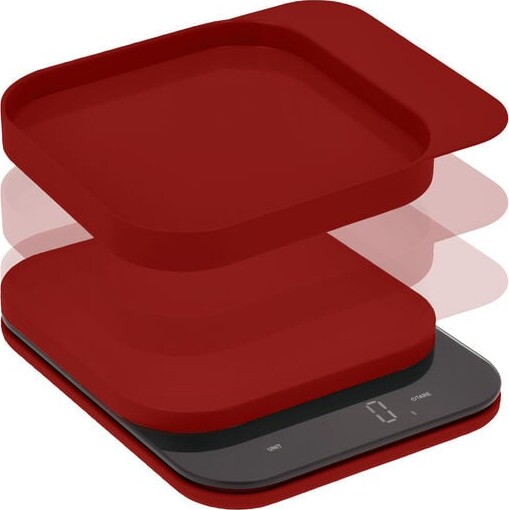 Rosti - Mensura Køkkenvægt Med Led Display - Rød