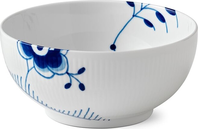 Royal Copenhagen - Blå Mega Riflet Skål - 18 Cm - 110 Cl