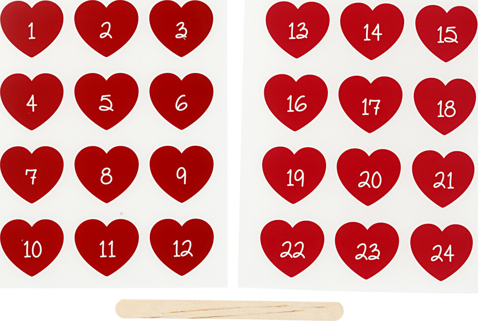 Rub On Stickers - Kalendertal - H 32 Mm - B 28 Mm - 12 2X15 3 Cm - Rød