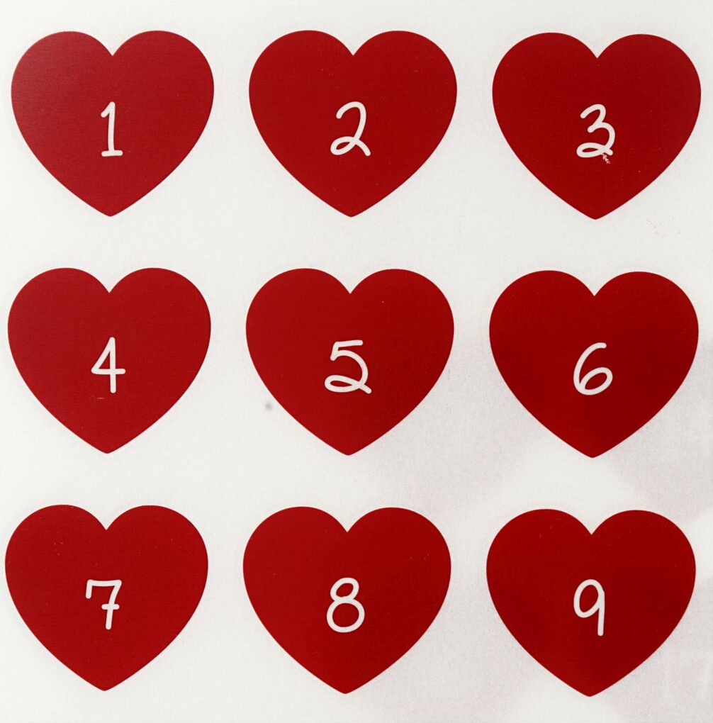 Rub On Stickers - Kalendertal - H 32 Mm - B 28 Mm - 12 2X15 3 Cm - Rød