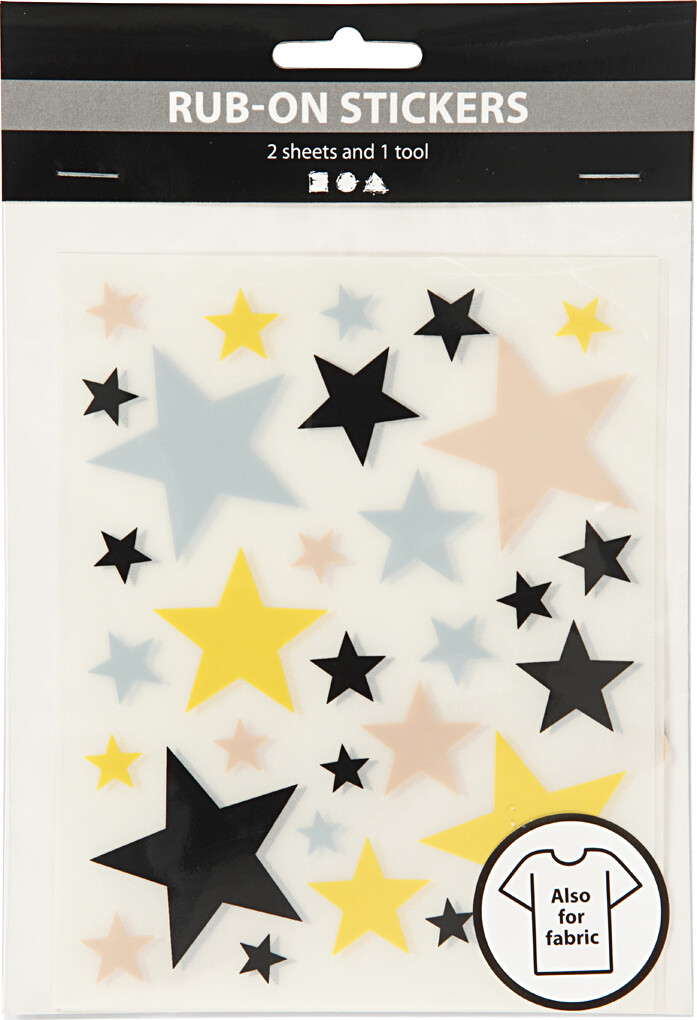 Rub On Stickers - Stjerner - 12 2X15 3 Cm