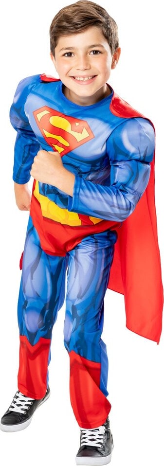 Rubies - Superman Padded Suit W Cape - 122-128 Cm