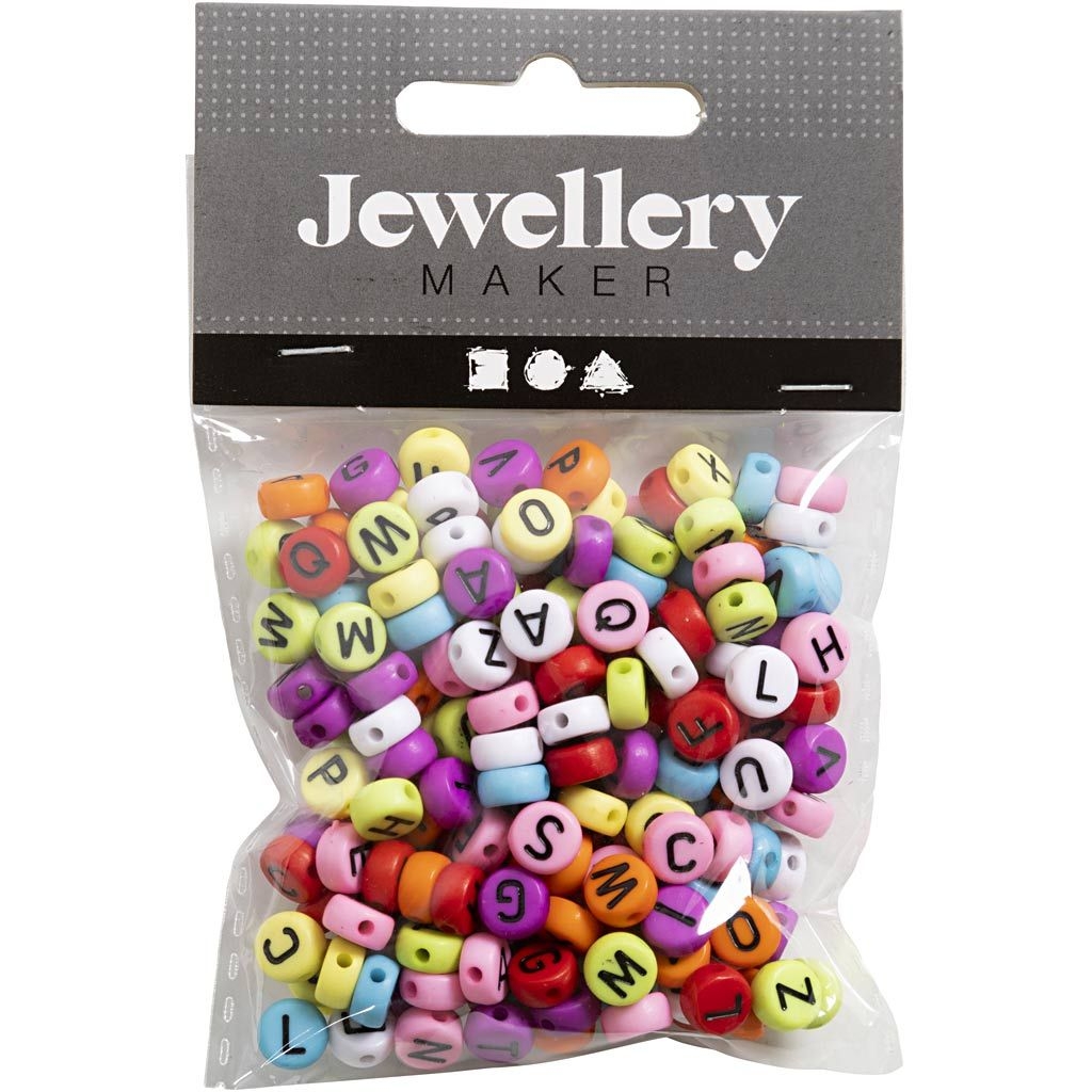 Runde Bogstavperler - Ø 7 Mm - Hulstr 1-2 Mm - 25 G