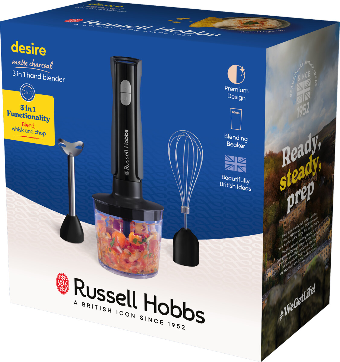Russell Hobbs - Stavblender Sæt - 3-I-1 - Desire - Matte Charcoal