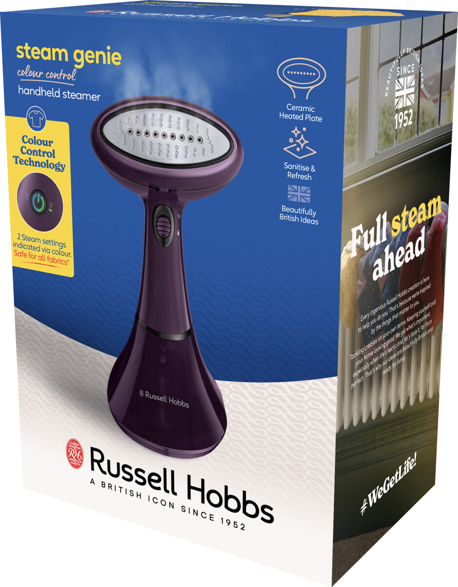 Russell Hobbs - Steam Genie Håndholdt Steamer Til Tøj - Colour Control