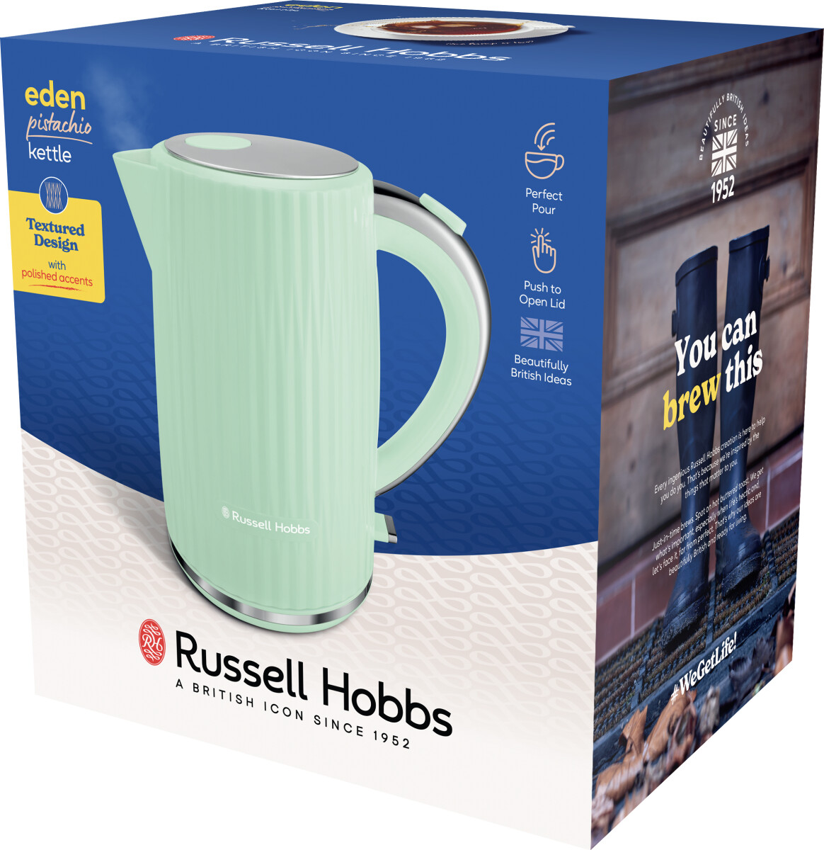 Russell Hobbs - Eden Elkedel - Lysegrøn - 1 7 L