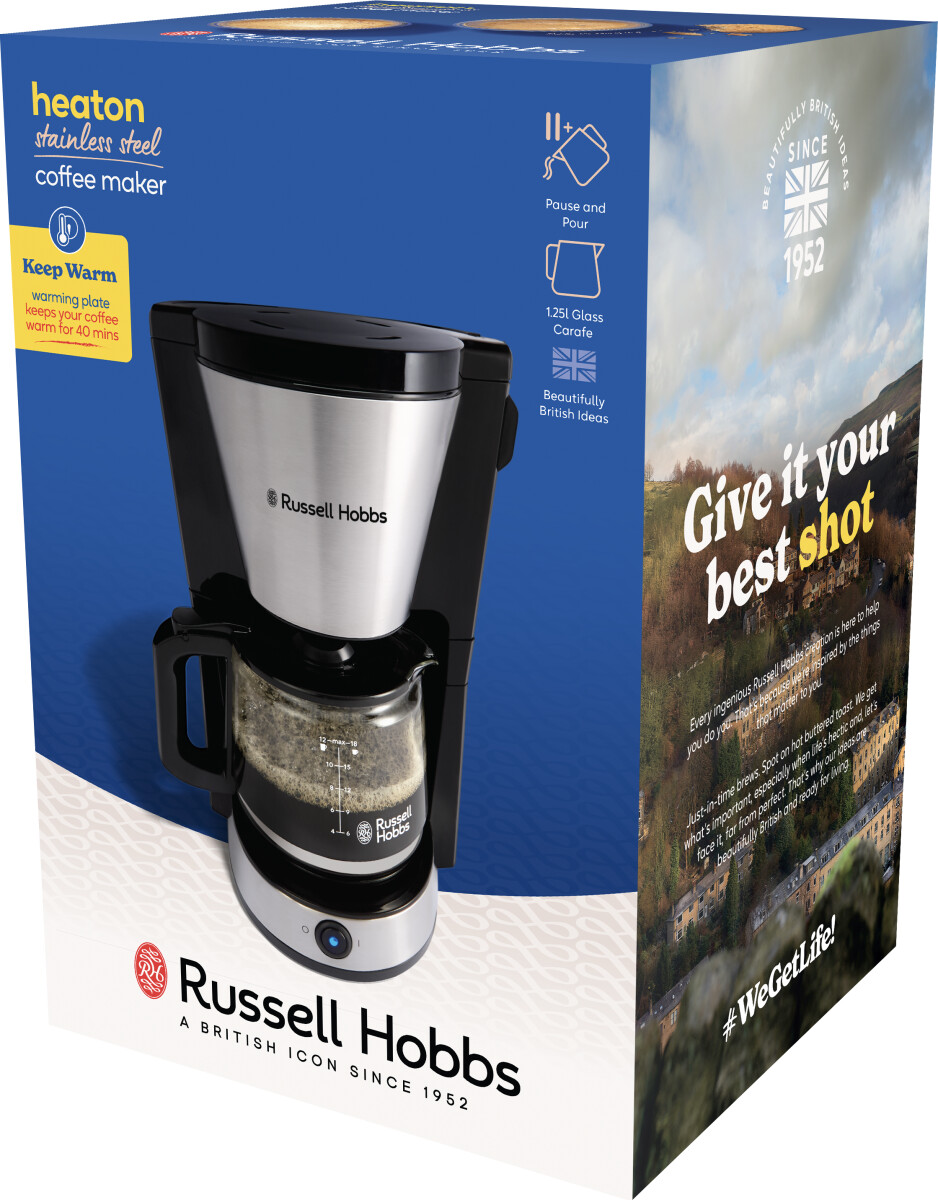 Russell Hobbs - Kaffemaskine - Heaton - Rustfrit Stål - 1 25 L