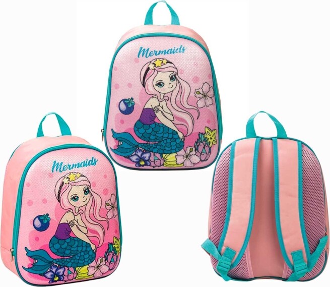 Centrum - Havfrue Rygsæk Til Børn - Mermaid - Pink - 37X30X10 Cm