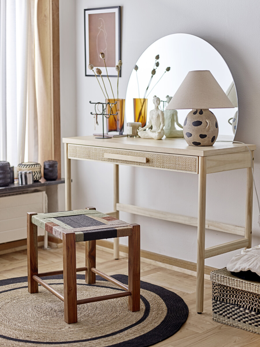 Bloomingville - Sabel Flet Kurv Med Låg - Sort - Søgræs - 3 Stk