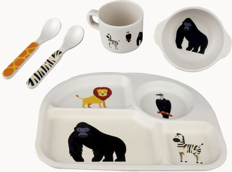 Spisesæt Til Børn - Safari Dyr