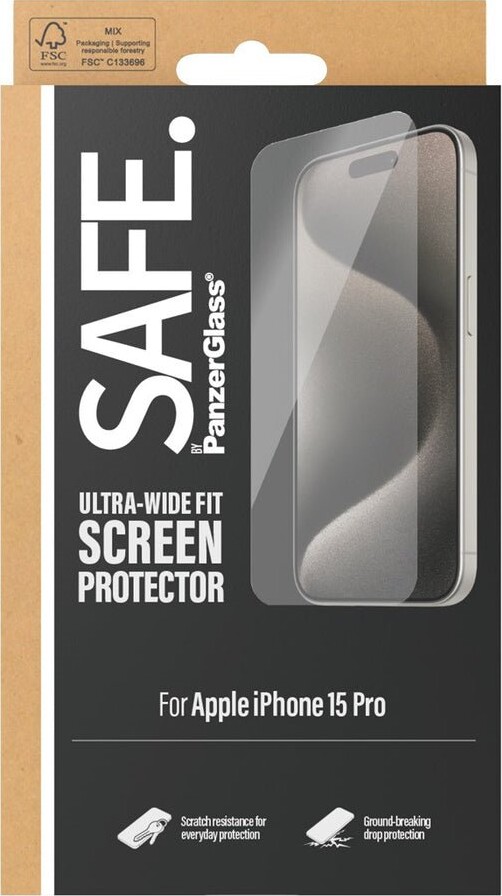 Safe By Panzerglass - Skærmbeskyttelse - Iphone 15 Pro - Ultra-Wide Fit