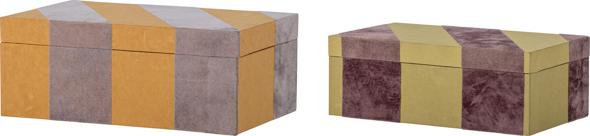 Bloomingville - Samira Æske Med Låg - Orange - Papir - 2 Stk