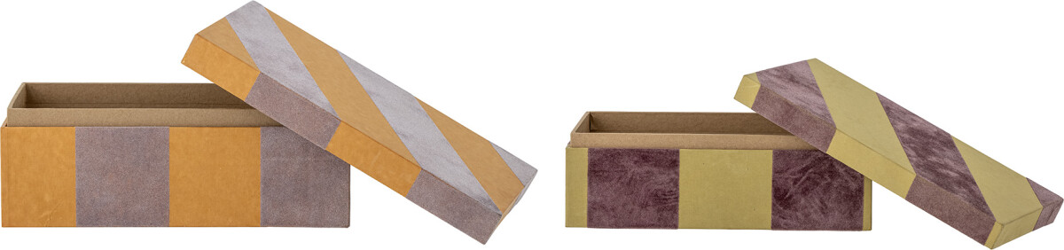 Bloomingville - Samira Æske Med Låg - Orange - Papir - 2 Stk