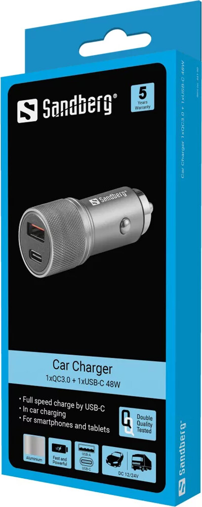 Sandberg - Car Charger 1Xqc30 1Xusbc 48W