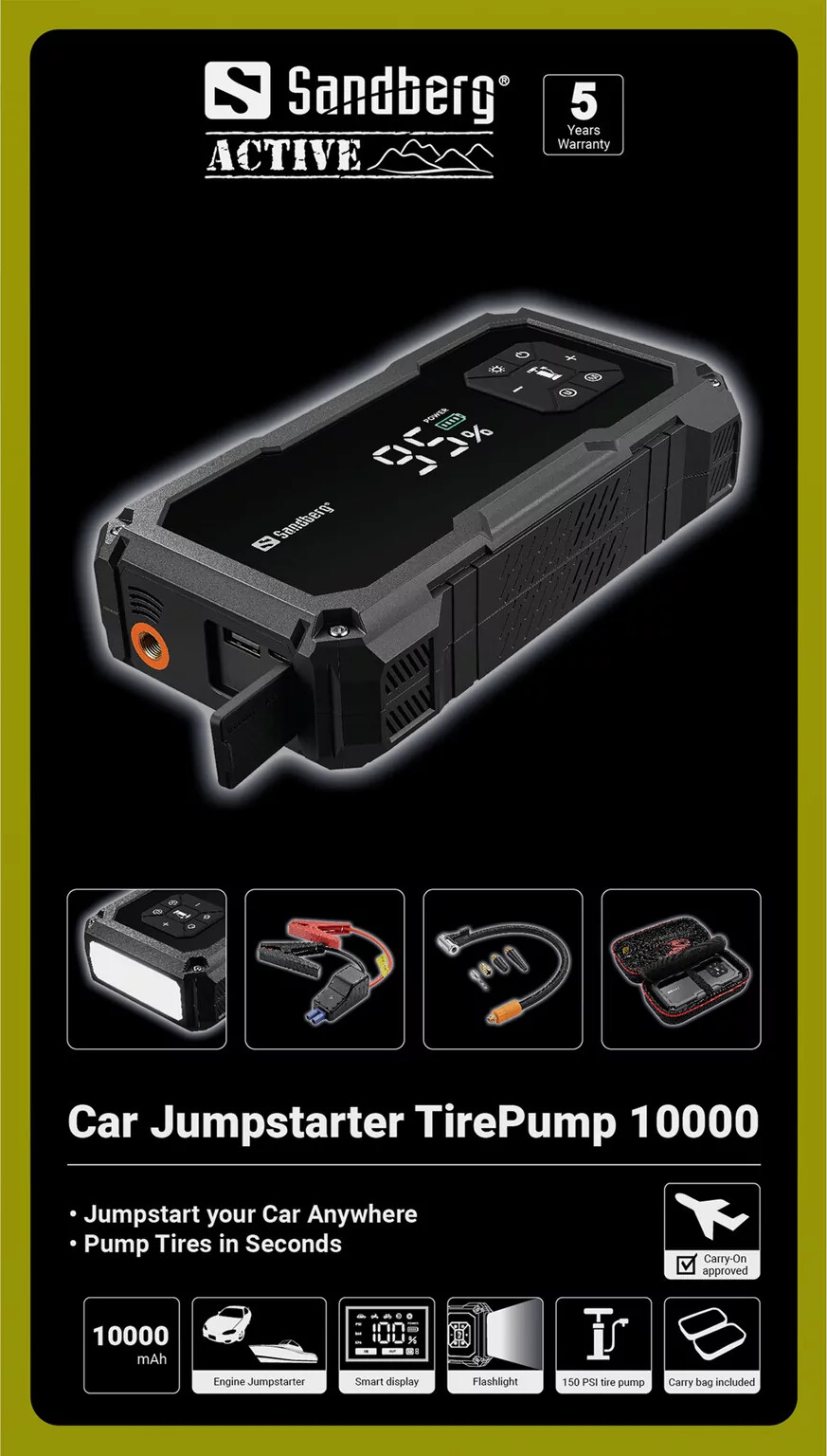 Sandberg - Car Jumpstarter Tirepump 10000