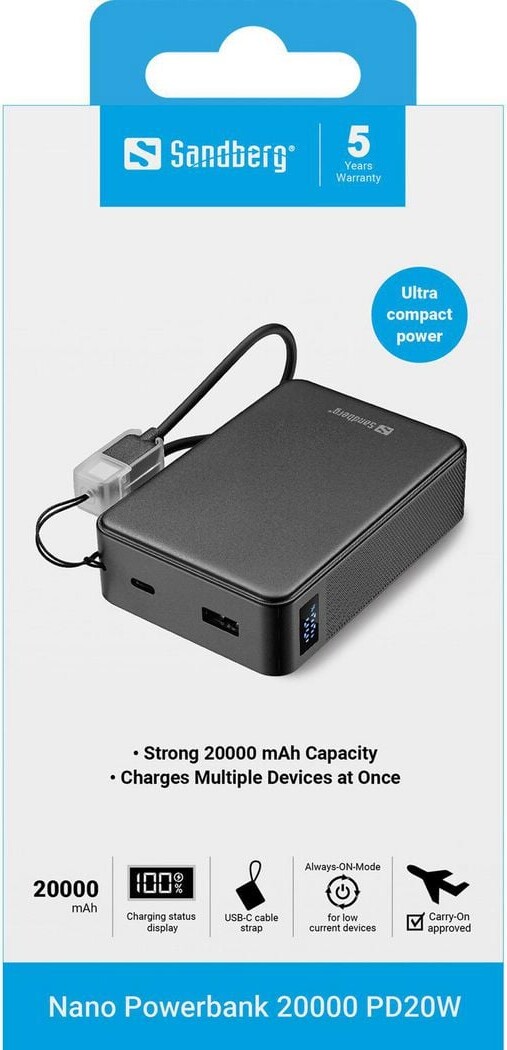 Sandberg - Nano Powerbank 20000 Pd20W