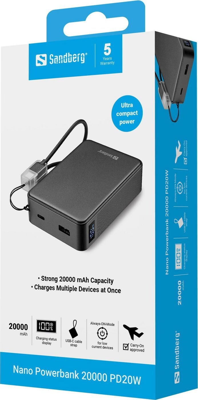 Sandberg - Nano Powerbank 20000 Pd20W