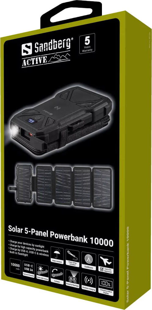 Sandberg - Solar 5-Panel Powerbank 10000