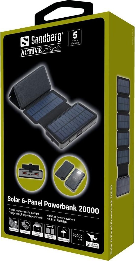Sandberg - Solar 6-Panel Powerbank 20000Mah