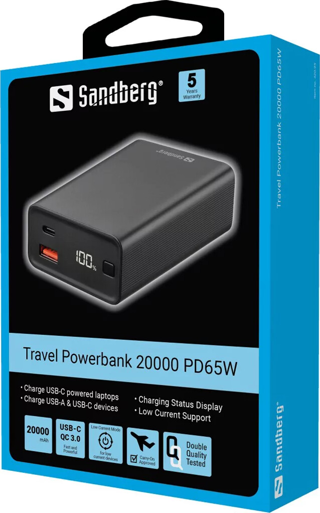 Sandberg - Travel Powerbank 20000 Pd65W