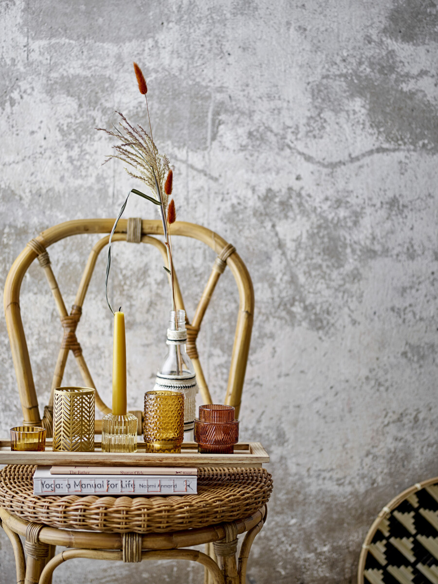 Bloomingville - Sanga Bakke Med Fyrfadsstager - Brun - Glas - 6 Dele