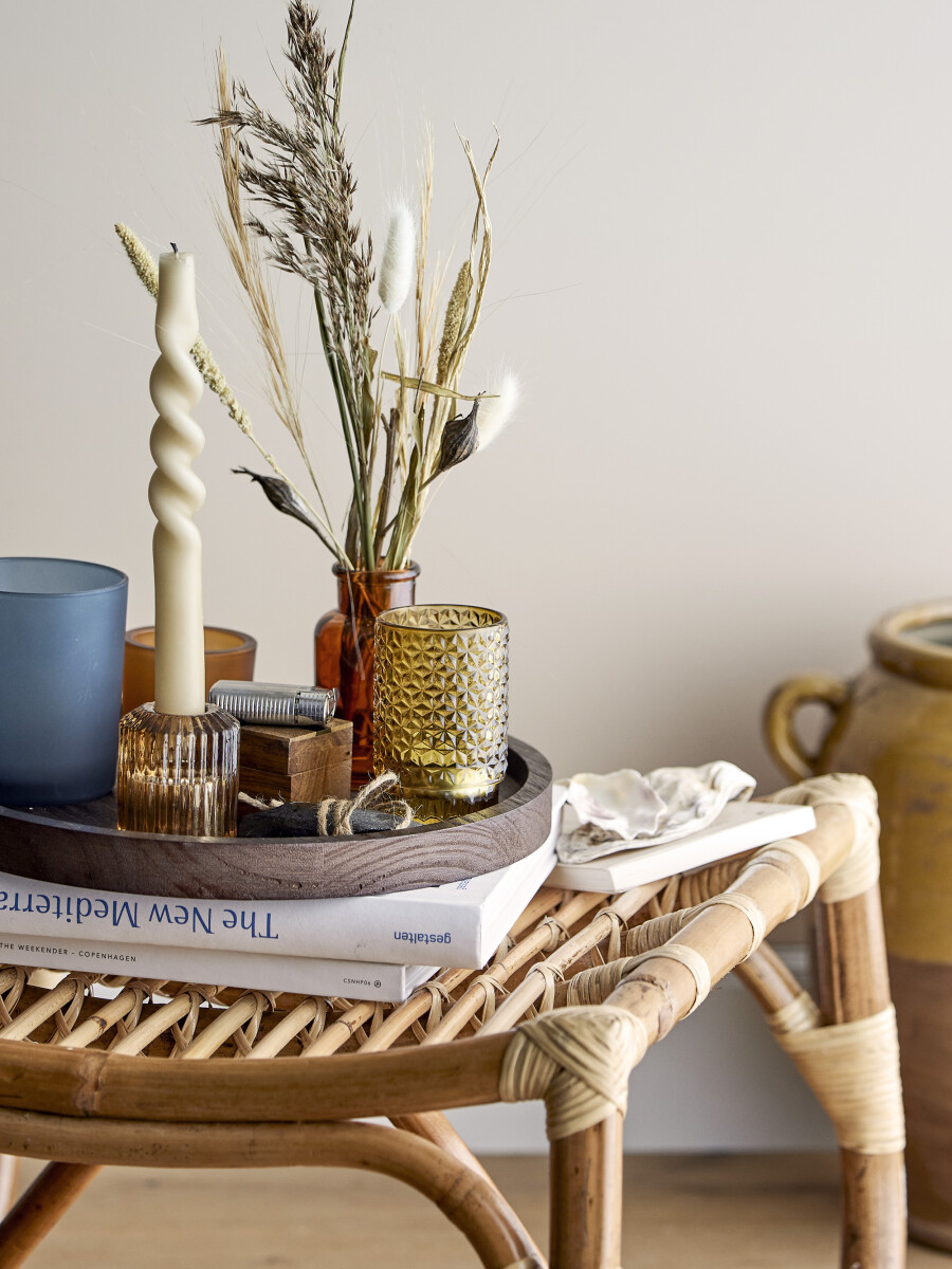 Bloomingville - Sanga Bakke Med Fyrfadsstager - Brun - Glas - 6 Dele