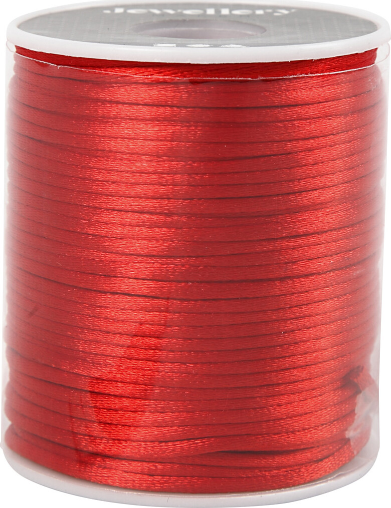 Satinsnor - Tykkelse 2 Mm - Rød - 50 M
