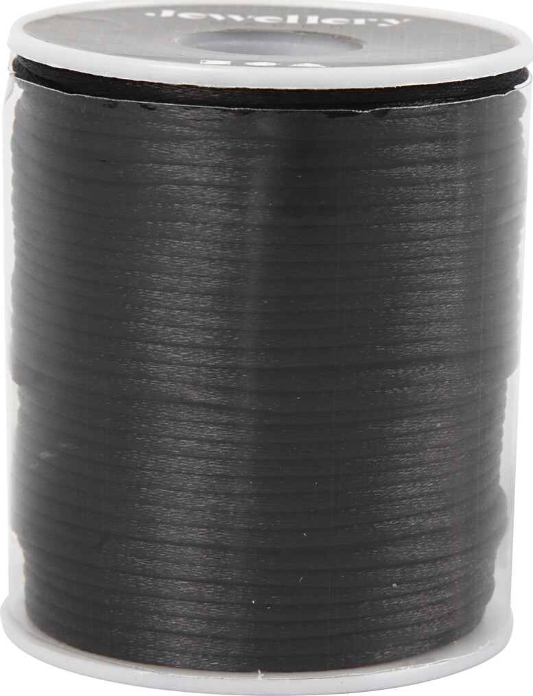 Satinsnor - Tykkelse 2 Mm - Sort - 50 M