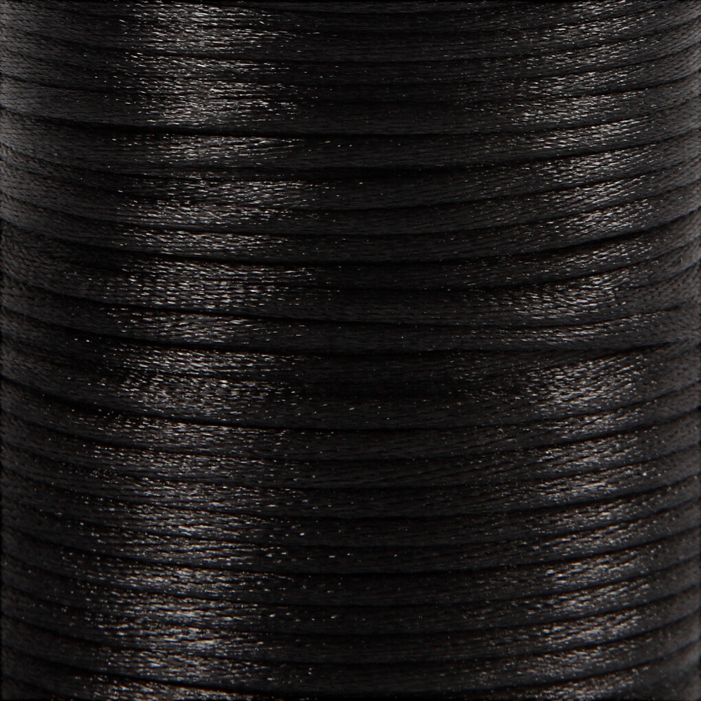Satinsnor - Tykkelse 2 Mm - Sort - 50 M