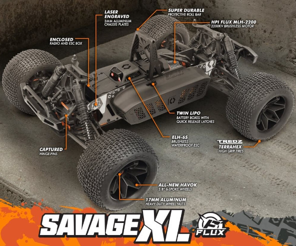 Hpi Racing - Savage Xl Flux V2 Gtxl-6 Fjernstyret Bil - Hp160103