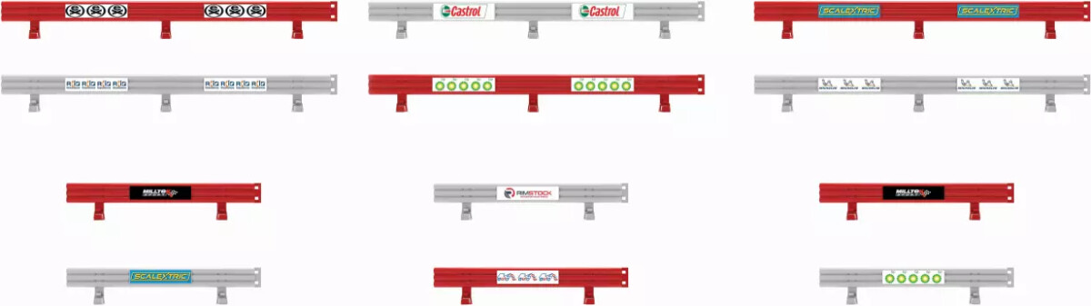 Scalextric - Autoværn Med Klistermærker Til Racerbane - C8191