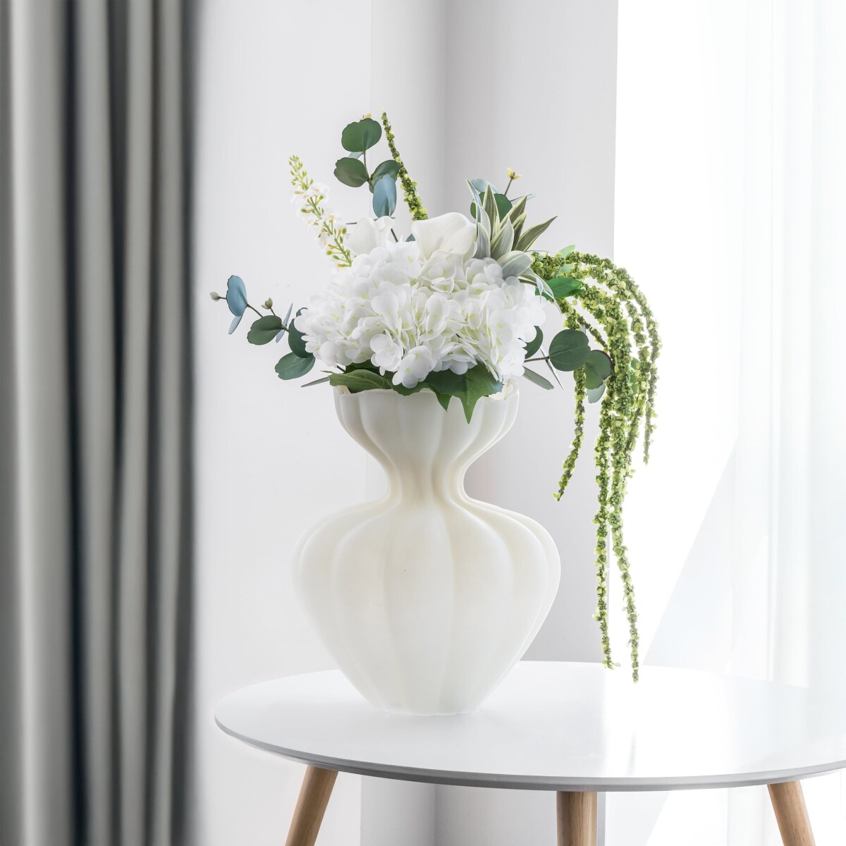 Scandinavian Collection - Buket Af Kunstige Blomster - Hvid - Stor