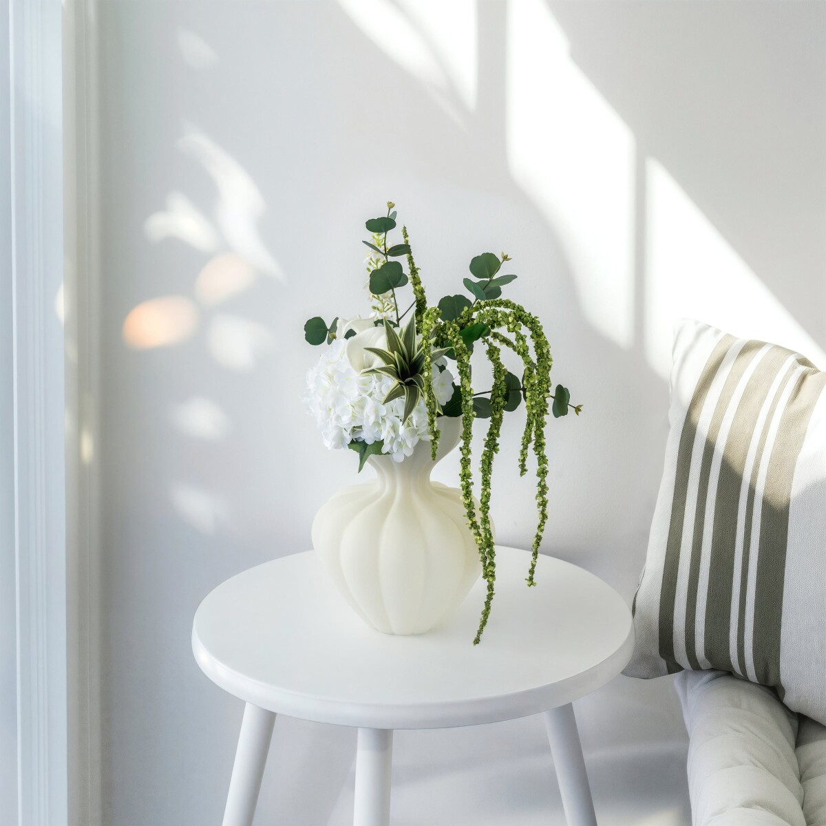 Scandinavian Collection - Buket Af Kunstige Blomster - Hvid - Stor