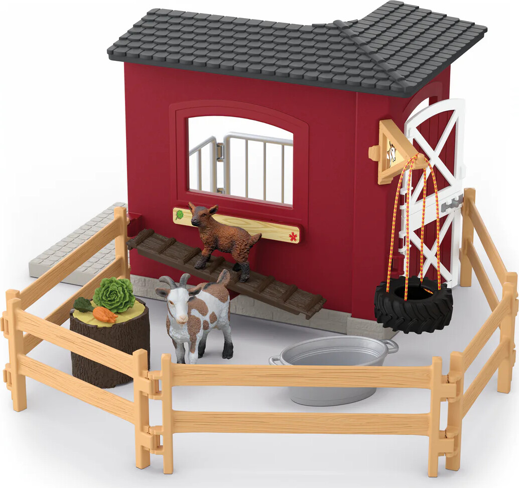 Schleich Stald - Gedestald Med Tilbehør - 42726