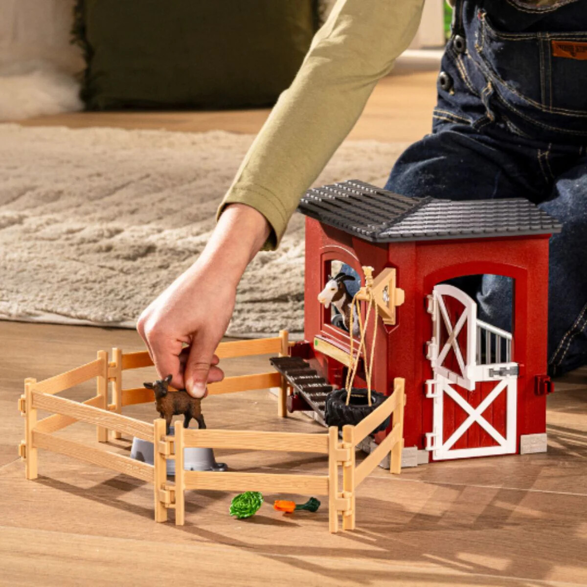 Schleich Stald - Gedestald Med Tilbehør - 42726