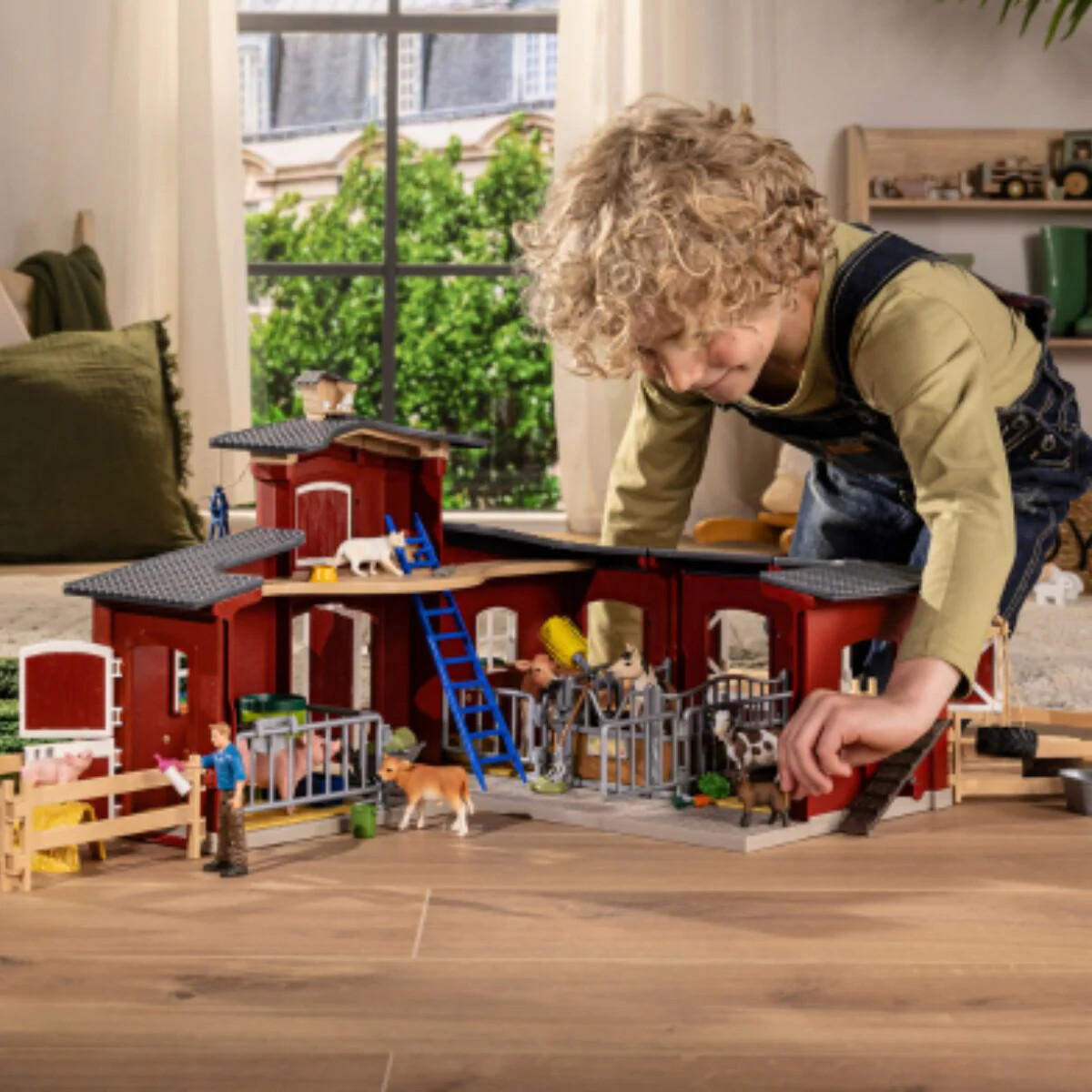 Schleich Stald - Gedestald Med Tilbehør - 42726