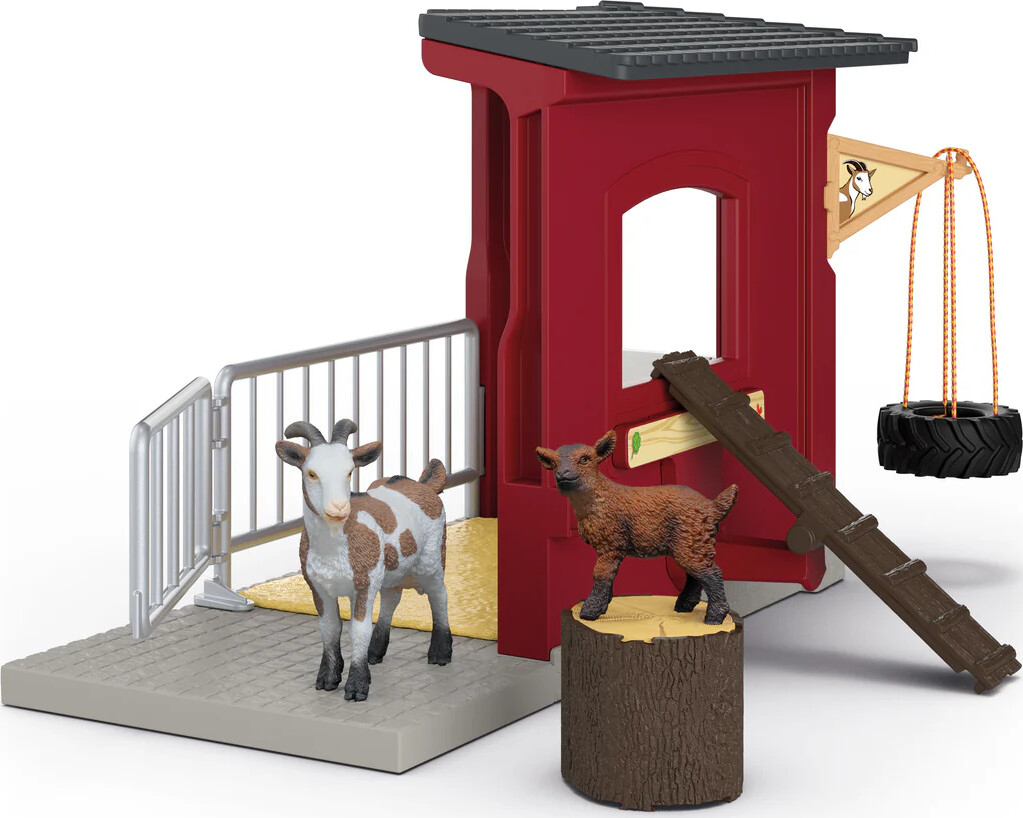 Schleich Stald - Gedestald Med Tilbehør - 42726