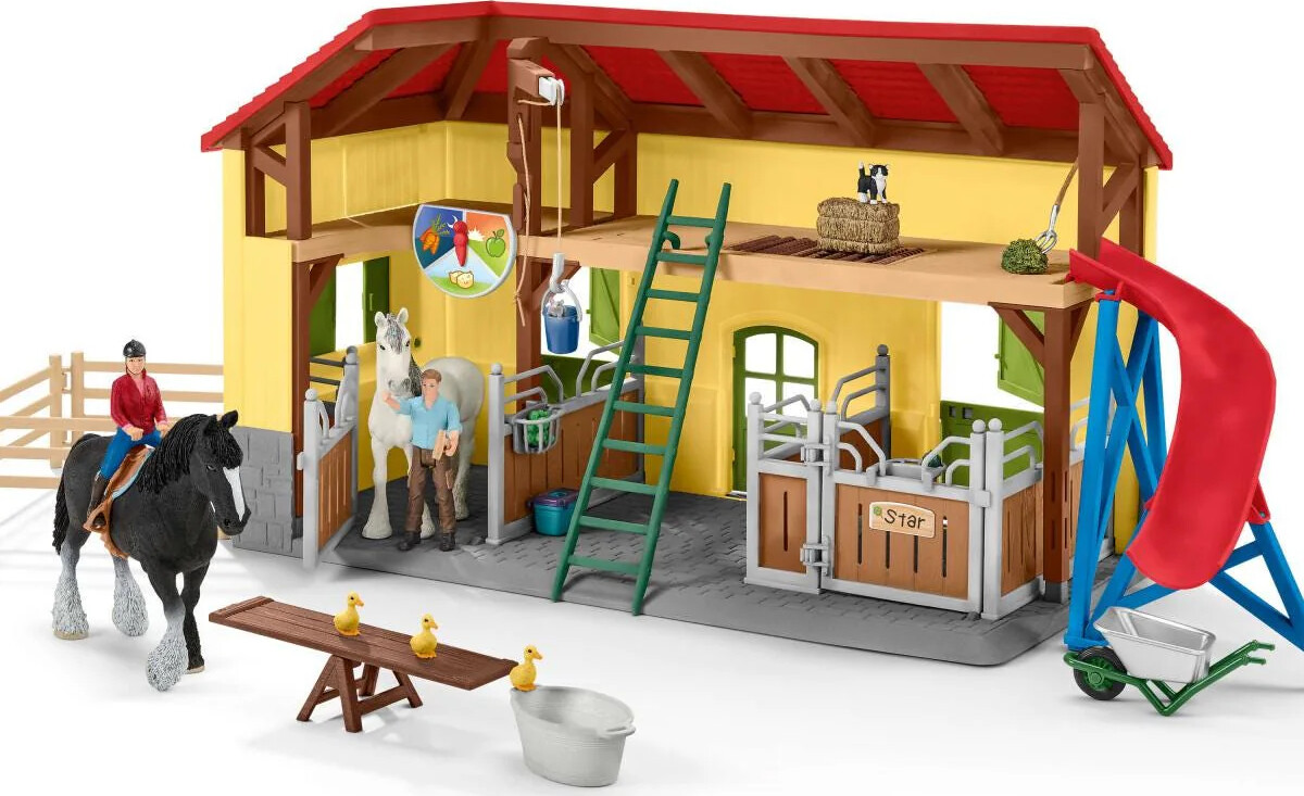 Schleich 42485 - Stald Figur Sæt - Horse Stable - Farm World