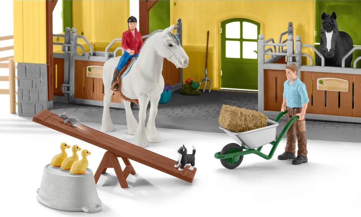 Schleich 42485 - Stald Figur Sæt - Horse Stable - Farm World