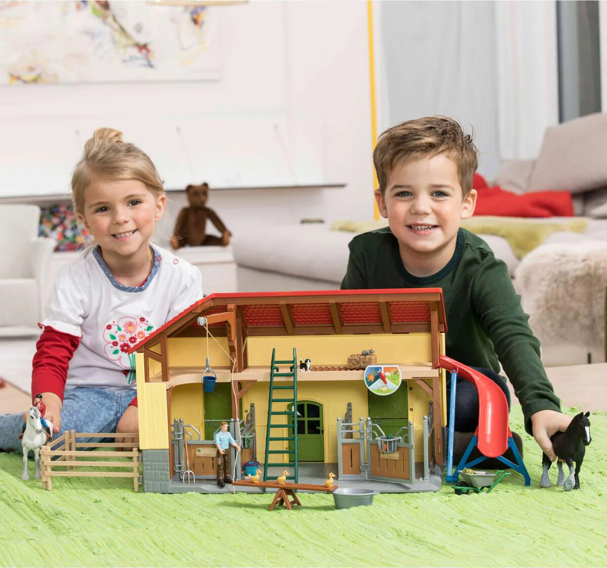 Schleich 42485 - Stald Figur Sæt - Horse Stable - Farm World