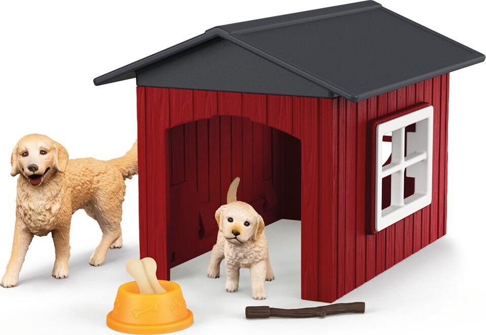Schleich Farm World - Hundehus Med 2 Golden Retrievere - 42722